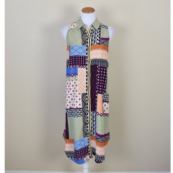 Anthropologie Dresses & Skirts - Anthropologie Everyway Shirtdress Patchwork Midi Multi-color Dress - 6